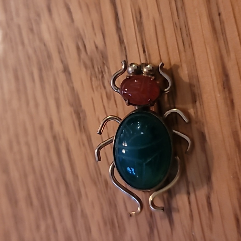 12K Gold Small Scarab Pin